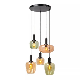 ILONA Pendant light 5xE27 40W Black (Lucide)