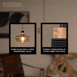 ILONA Pendant light Ø30 cm 1xE27 amber (Lucide)