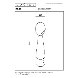 IPSOS rechargeable table lamp LED 3W 2700K blue (Lucide)