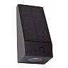 IRWIN solar outdoor wall light with PIR motion and day/night sensors, solar LED, 2 W, 100 lm, 3000 K, black (Lucide)