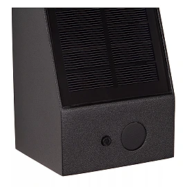IRWIN solar outdoor wall light with PIR motion and day/night sensors, solar LED, 2 W, 100 lm, 3000 K, black (Lucide)