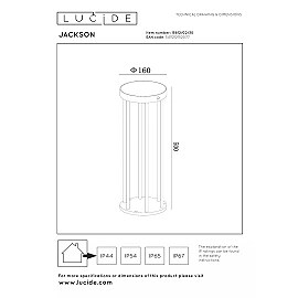 JACKSON saules āra stabiņa lampa ar PIR kustības un dienas/nakts sensoriem, saules LED, 2 W, 100 lm, 3000 K, melna (Lucide)