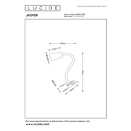 JASPER Clamp lamp 1x25W GU10 green (Lucide)