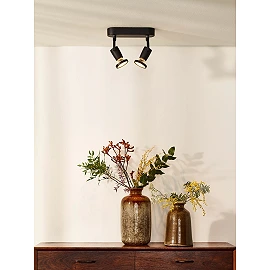 JASTER-LED griestu prožektors GU10 LED 2 x 5 W 2700K melns (Lucide)