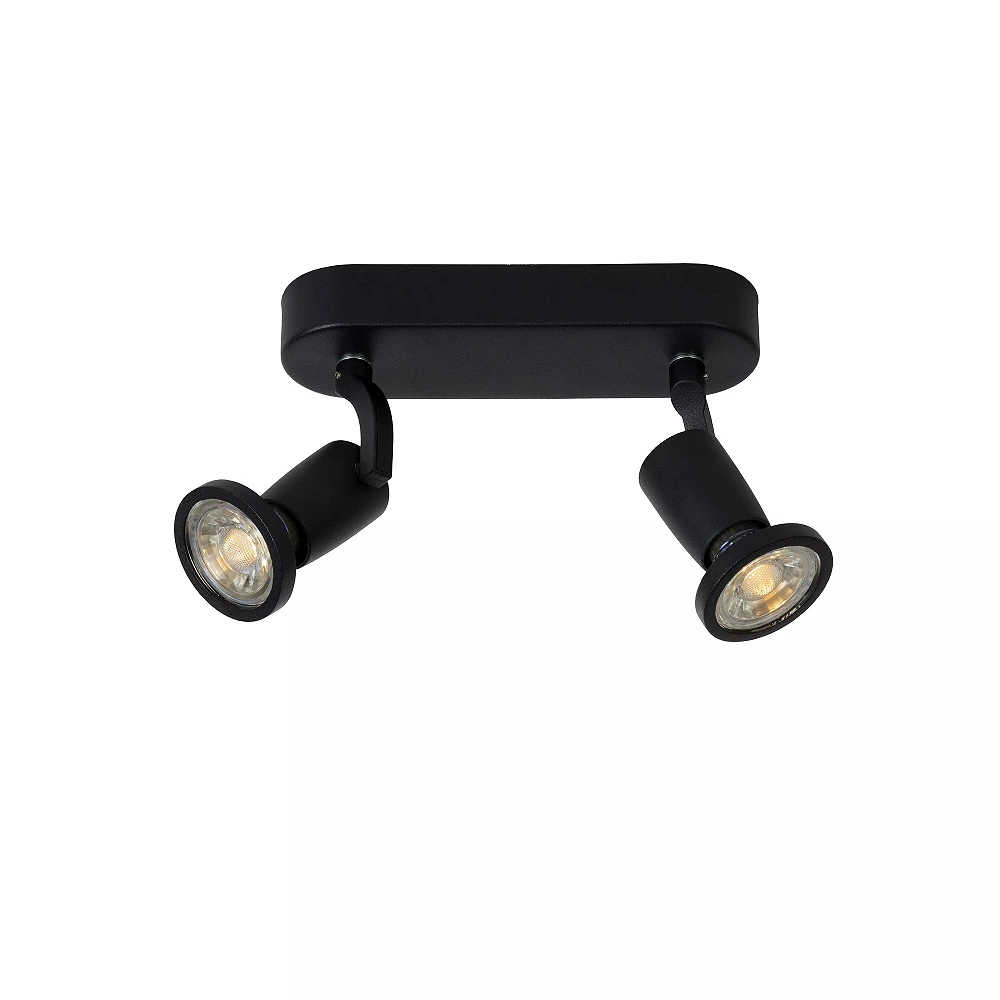 JASTER-LED griestu prožektors GU10 LED 2 x 5 W 2700K melns (Lucide)