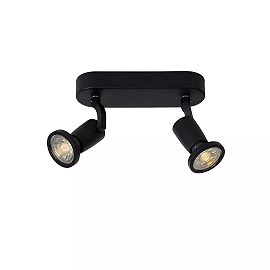 JASTER-LED griestu prožektors GU10 LED 2 x 5 W 2700K melns (Lucide)