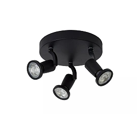 JASTER-LED griestu prožektors Ø20 cm GU10 LED 3 x 5 W 2700K melns (Lucide)