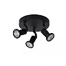 JASTER-LED ceiling spotlight Ø20 cm GU10 LED 3 x 5 W 2700K black (Lucide)