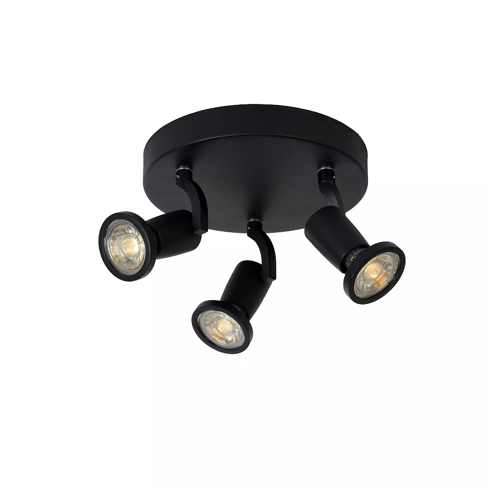 JASTER-LED griestu prožektors Ø20 cm GU10 LED 3 x 5 W 2700K melns (Lucide)