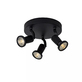 JASTER-LED griestu prožektors Ø20 cm GU10 LED 3 x 5 W 2700K melns (Lucide)