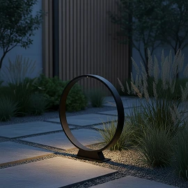 JEREL outdoor bollard light Ø40 cm LED 5W 3000K IP54 black (Lucide)