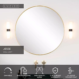 JESSE Wall light Bathroom 2x33W G9 IP44 Black (Lucide)