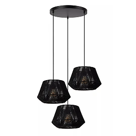 JESSICA piekaramā lampa 3x60 W E27 Ø35.5 cm melna (Lucide)
