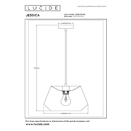 JESSICA piekaramā lampa 1x60 W E27 Ø30 cm rozā (Lucide)