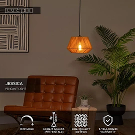 JESSICA piekaramā lampa 1x60 W E27 Ø30 cm terakota (Lucide)