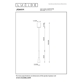 JOAKIM pendant light 1x7W coffee (Lucide)