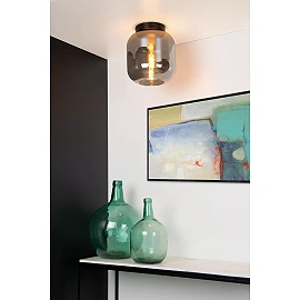JOANET flush ceiling light 1xE27 smoke grey (Lucide)