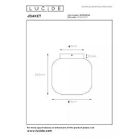 JOANET flush ceiling light 1xE27 smoke grey (Lucide)