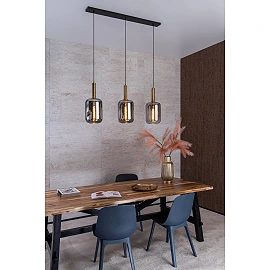 JOANET pendant light 3xE27 smoke grey (Lucide)