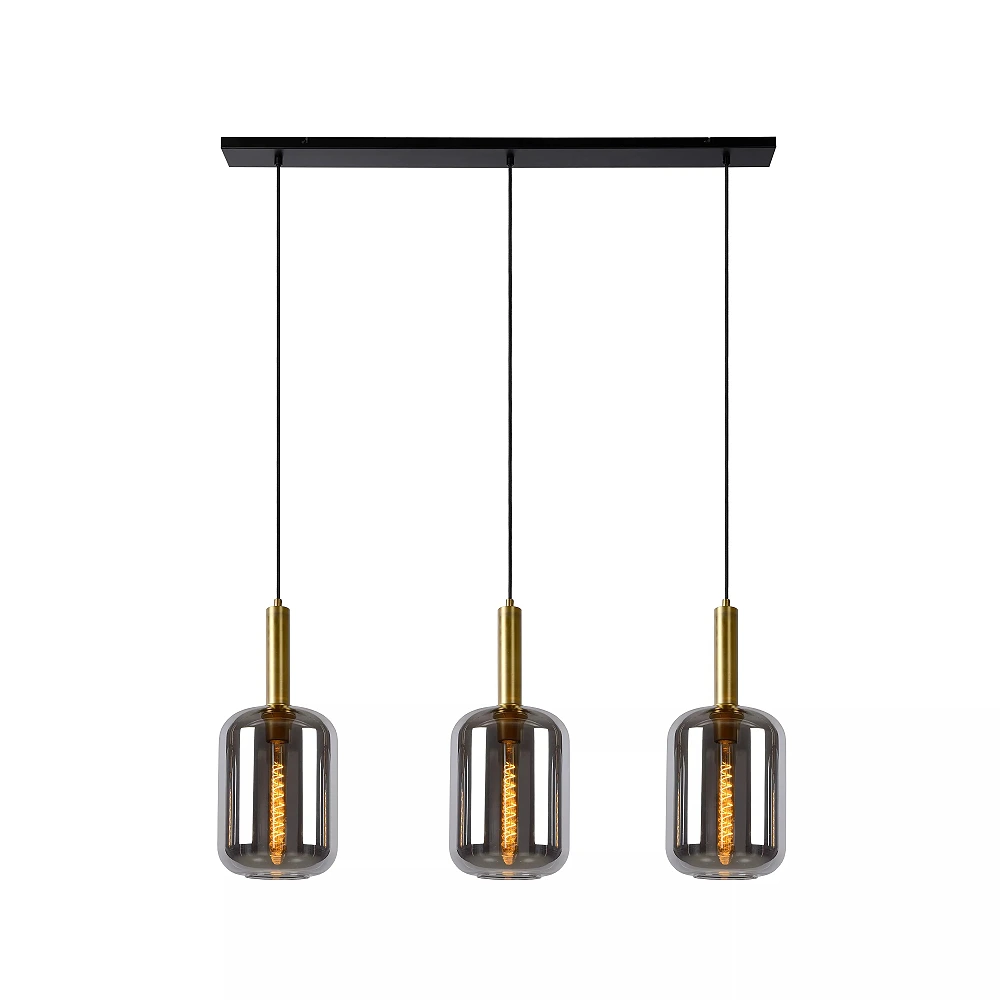 JOANET pendant light 3xE27 smoke grey (Lucide)