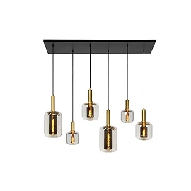 JOANET pendant light 6xE27 smoke grey (Lucide)