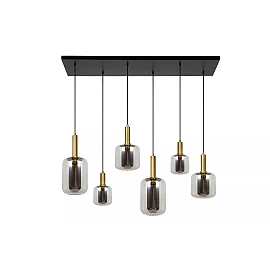 JOANET pendant light 6xE27 smoke grey (Lucide)