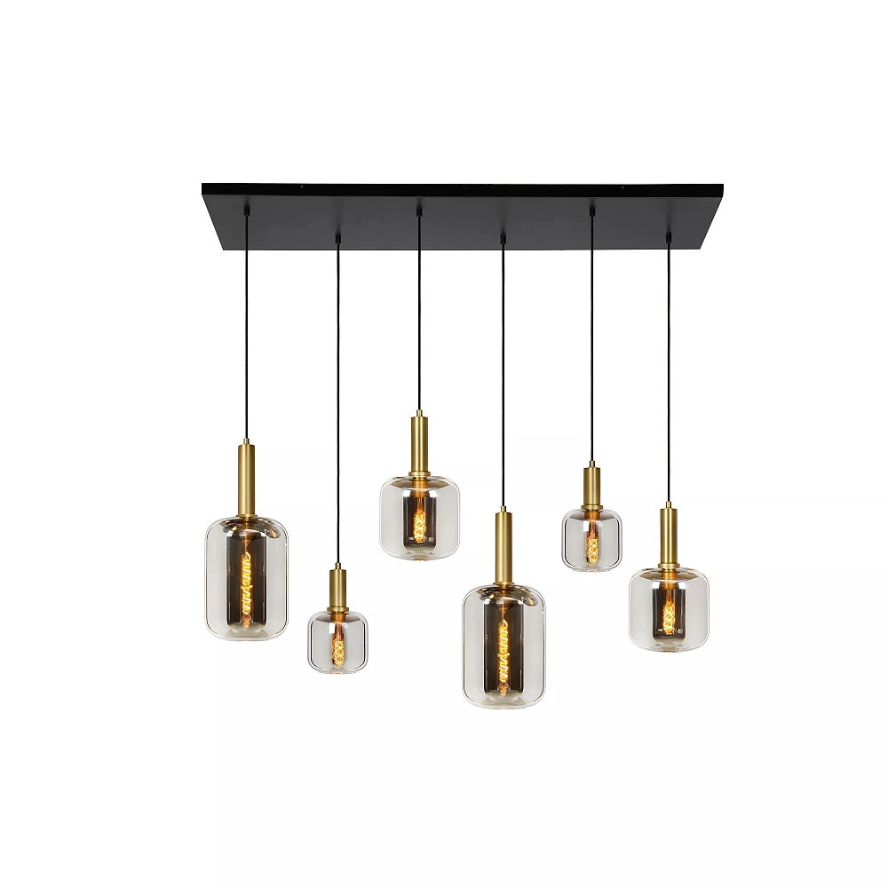 JOANET pendant light 6xE27 smoke grey (Lucide)