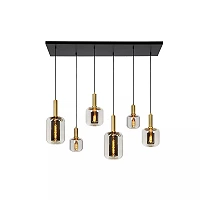 JOANET pendant light 6xE27 smoke grey (Lucide)