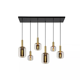 JOANET pendant light 6xE27 smoke grey (Lucide)