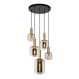 JOANET pendant light 5xE27 smoke grey (Lucide)