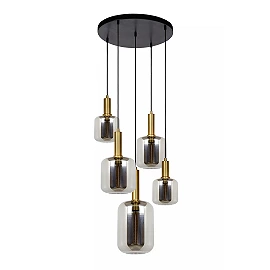 JOANET pendant light 5xE27 smoke grey (Lucide)