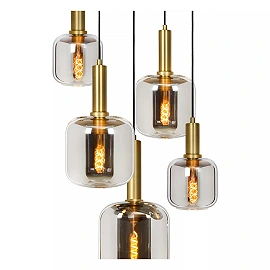 JOANET pendant light 5xE27 smoke grey (Lucide)