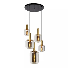 JOANET pendant light 5xE27 smoke grey (Lucide)