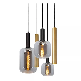JOANET pendant light 4xE27 brass (Lucide)