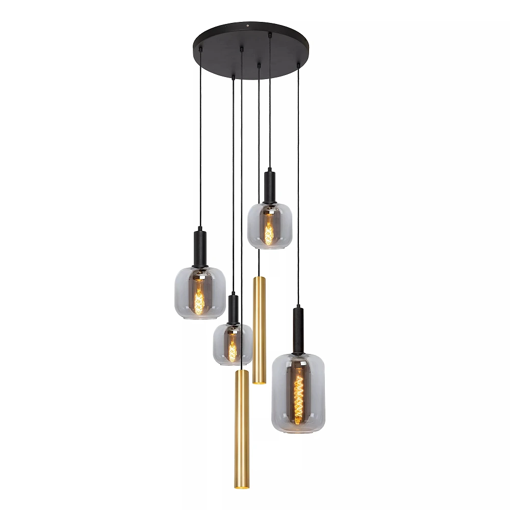 JOANET pendant light 4xE27 brass (Lucide)