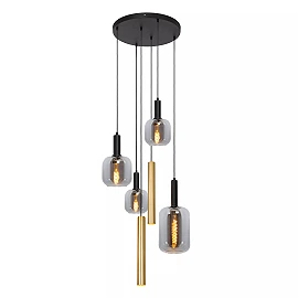 JOANET pendant light 4xE27 brass (Lucide)