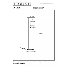 JOANET floor lamp 1xE27 smoke grey (Lucide)