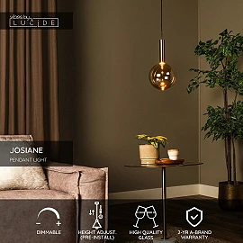 JOSIANE Pendant light Ø18 cm 1xG9 40W Amber (Lucide)