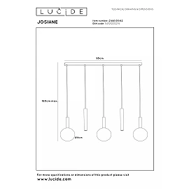 JOSIANE Pendant light 3xG9 40W Amber (Lucide)