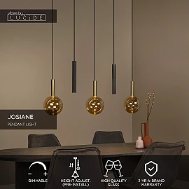 JOSIANE Pendant light 3xG9 40W Amber (Lucide)