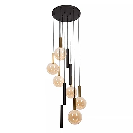JOSIANE Pendant light 6xG9 + 4xGU10 black amber (Lucide)