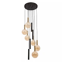JOSIANE Pendant light 6xG9 + 4xGU10 black amber (Lucide)