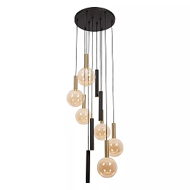 JOSIANE Pendant light 6xG9 + 4xGU10 black amber (Lucide)