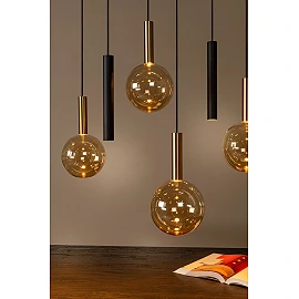 JOSIANE Pendant light 7xG9 + 5xGU10 black amber (Lucide)