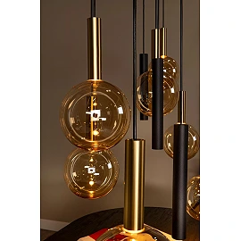 JOSIANE Pendant light 7xG9 + 5xGU10 black amber (Lucide)