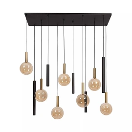 JOSIANE Pendant light 7xG9 + 5xGU10 black amber (Lucide)
