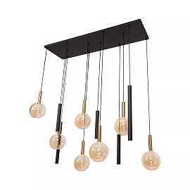 JOSIANE Pendant light 7xG9 + 5xGU10 black amber (Lucide)