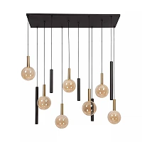 JOSIANE Pendant light 7xG9 + 5xGU10 black amber (Lucide)