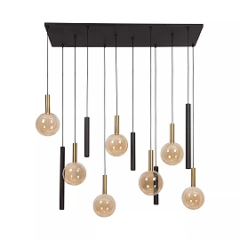 JOSIANE Pendant light 7xG9 + 5xGU10 black amber (Lucide)