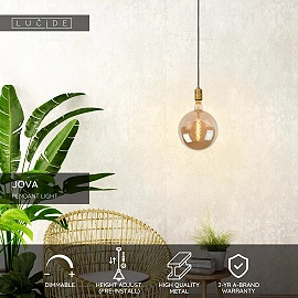 JOVA pendant light 1 x 60 W E27 matt gold/brass (Lucide)